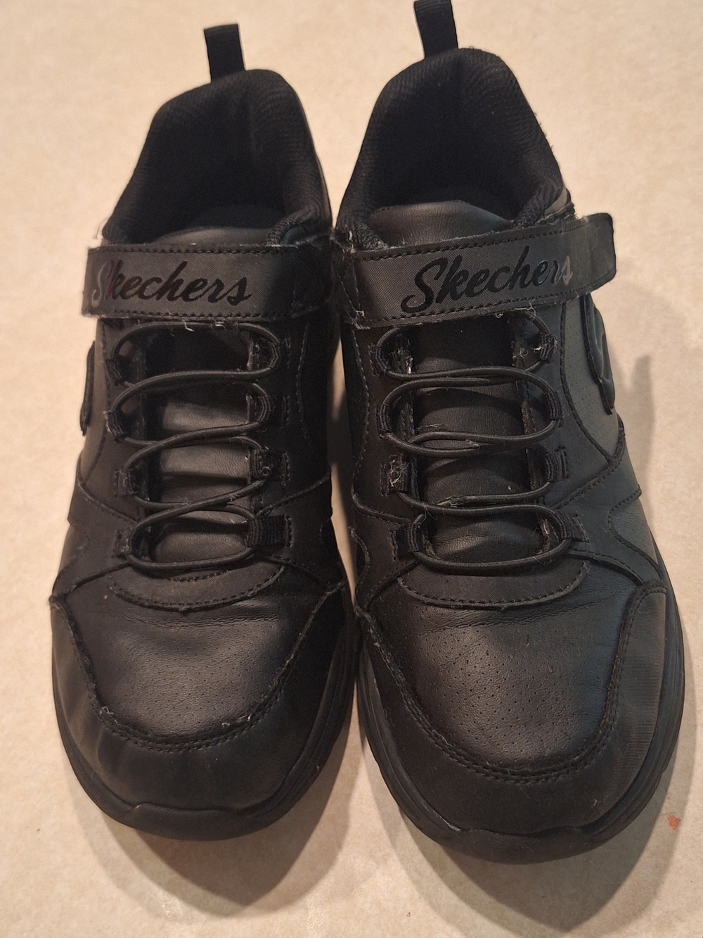 Skechers Kids Black Hook-and-Loop Athletic Sneakers